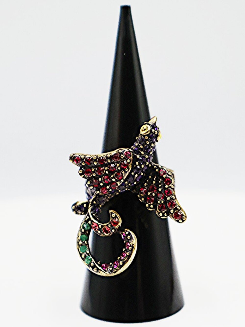Authentic Heidi Daus "Strictly for the Birds" Crystal Statement Ring - Size 6
